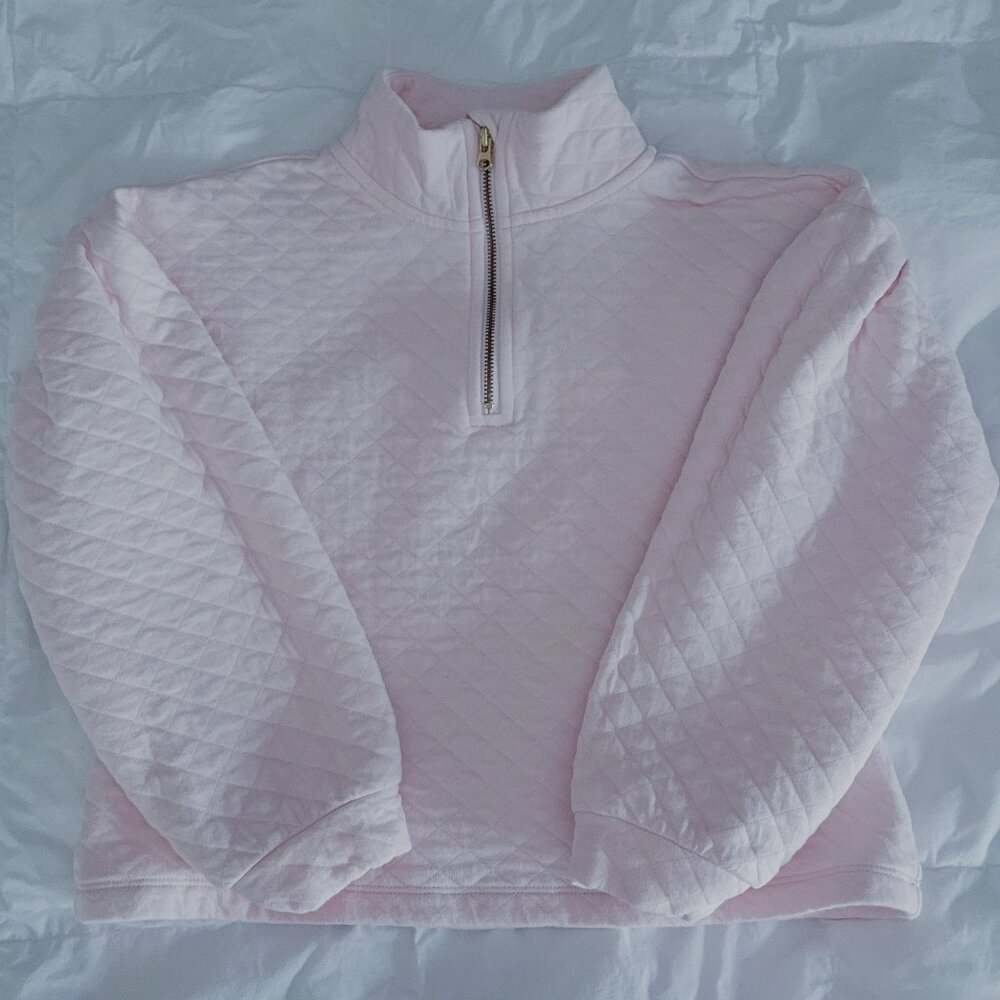 Janie and Jack Pale Pink Quilted Half-Zip Sweatshirt 8